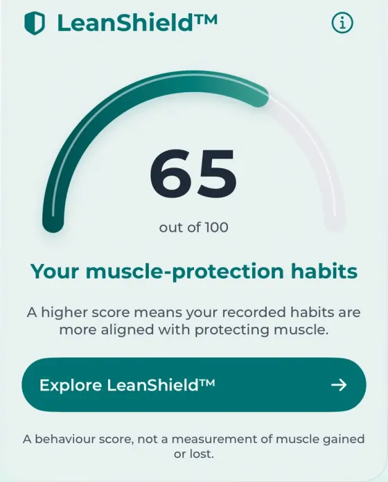 The LeanShield panel inside the ParrotPal app